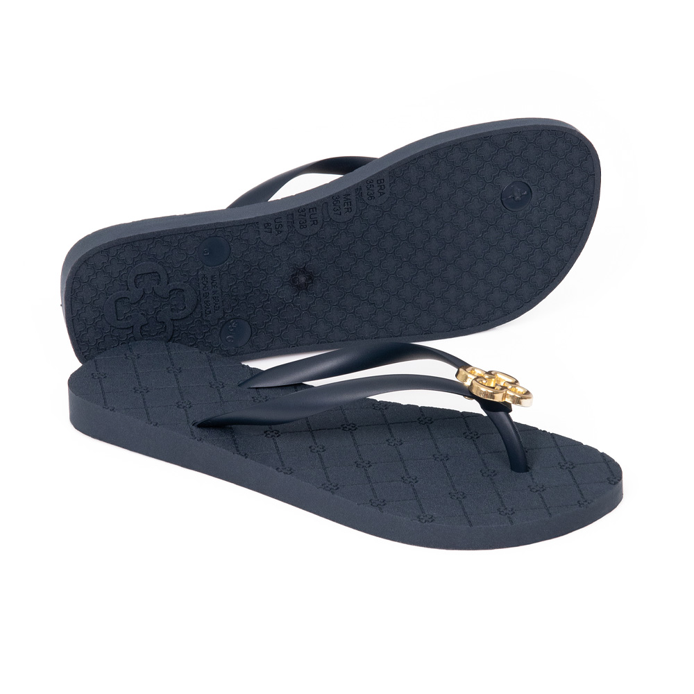 CHINELO DE DEDO MONOGRAMA MARINHO AZZURRO LOGO DOURADO image number 3