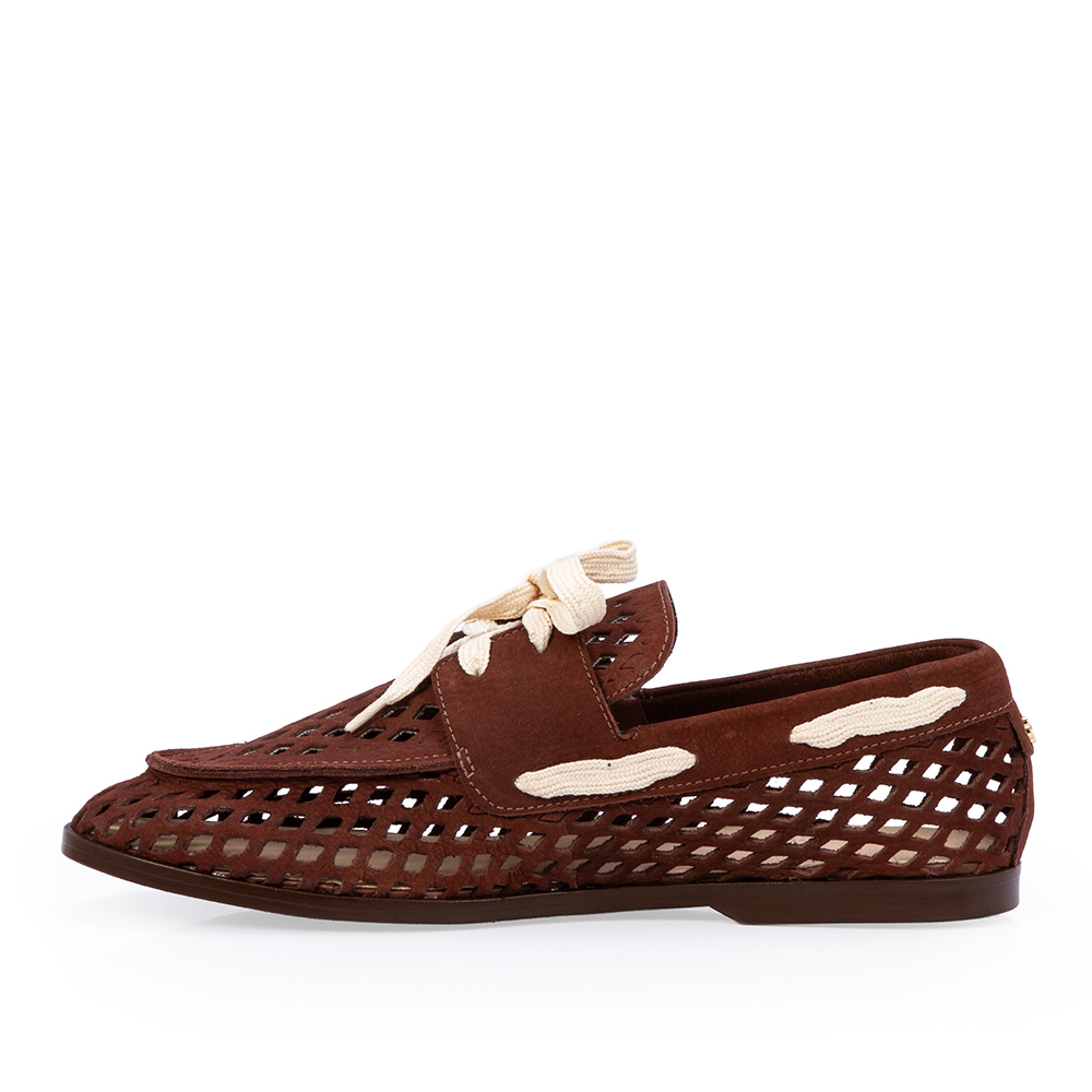 LOAFER MOCASSIM MARROM &Eacute;BANO COURO NOBUCK VAZADO image number 2