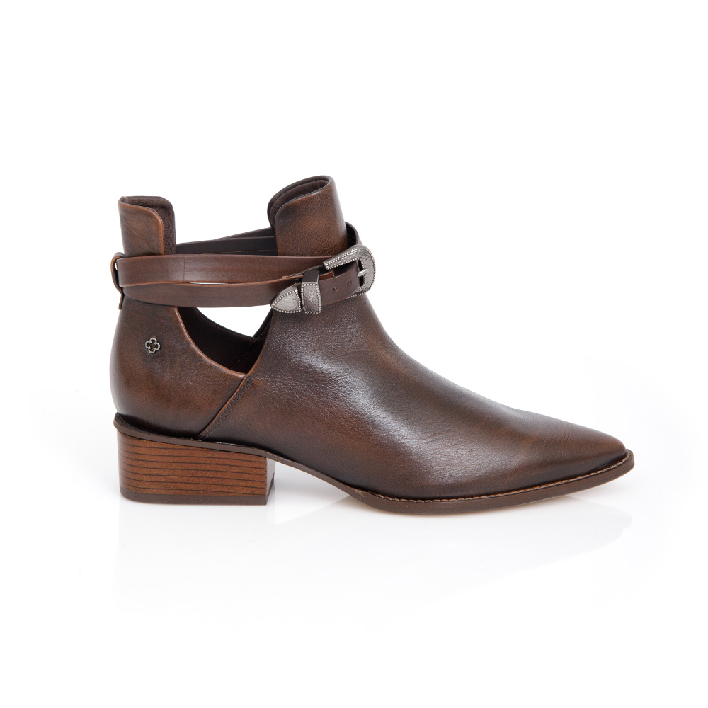 BOTA CANO CURTO DE COURO MARROM TOBACCO image number 0