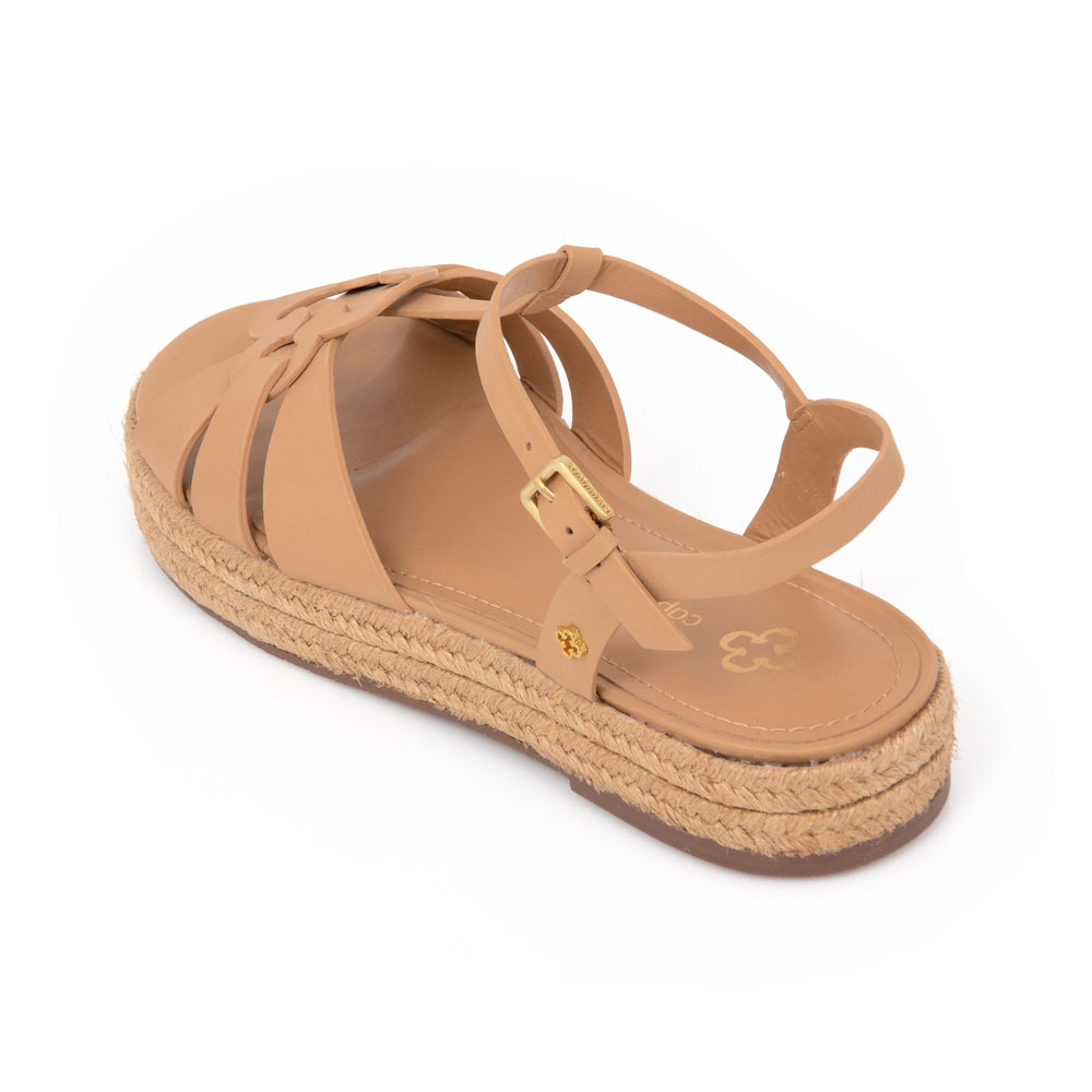 SANDÁLIA SALTO PLATAFORMA BEGE COURO image number 2