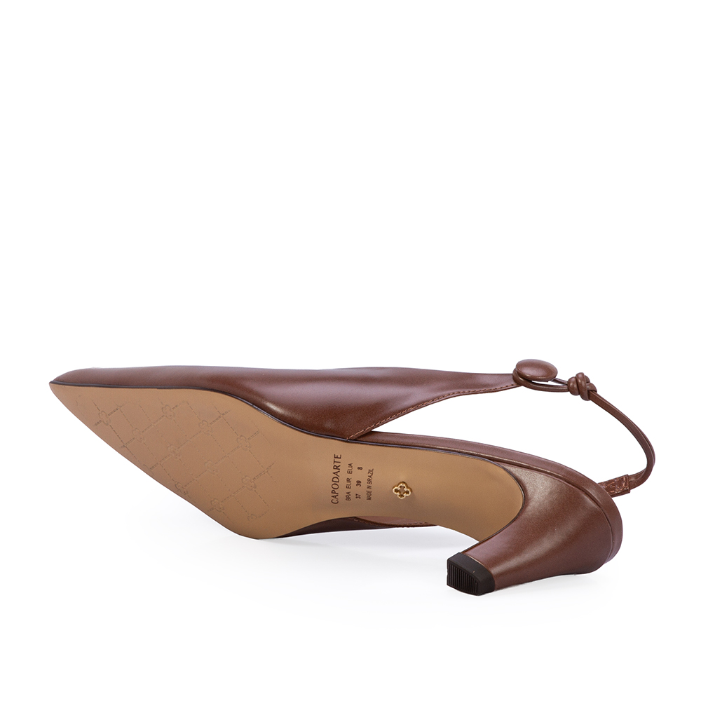 SCARPIN SLINGBACK COURO MARROM &Eacute;BANO image number 3