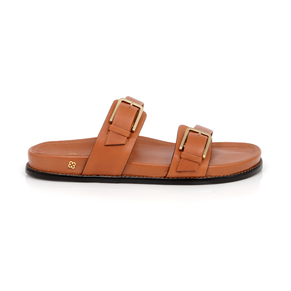 CHINELO PAPETE COURO CARAMELO FIVELAS image number 0