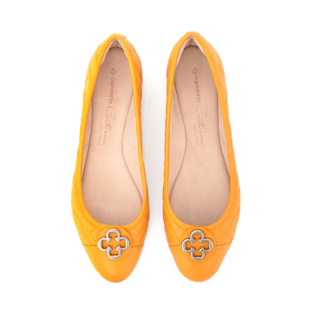 SAPATILHA CATHERINE MODERNITÁ AMARELO DAMASCO DE COURO image number 4