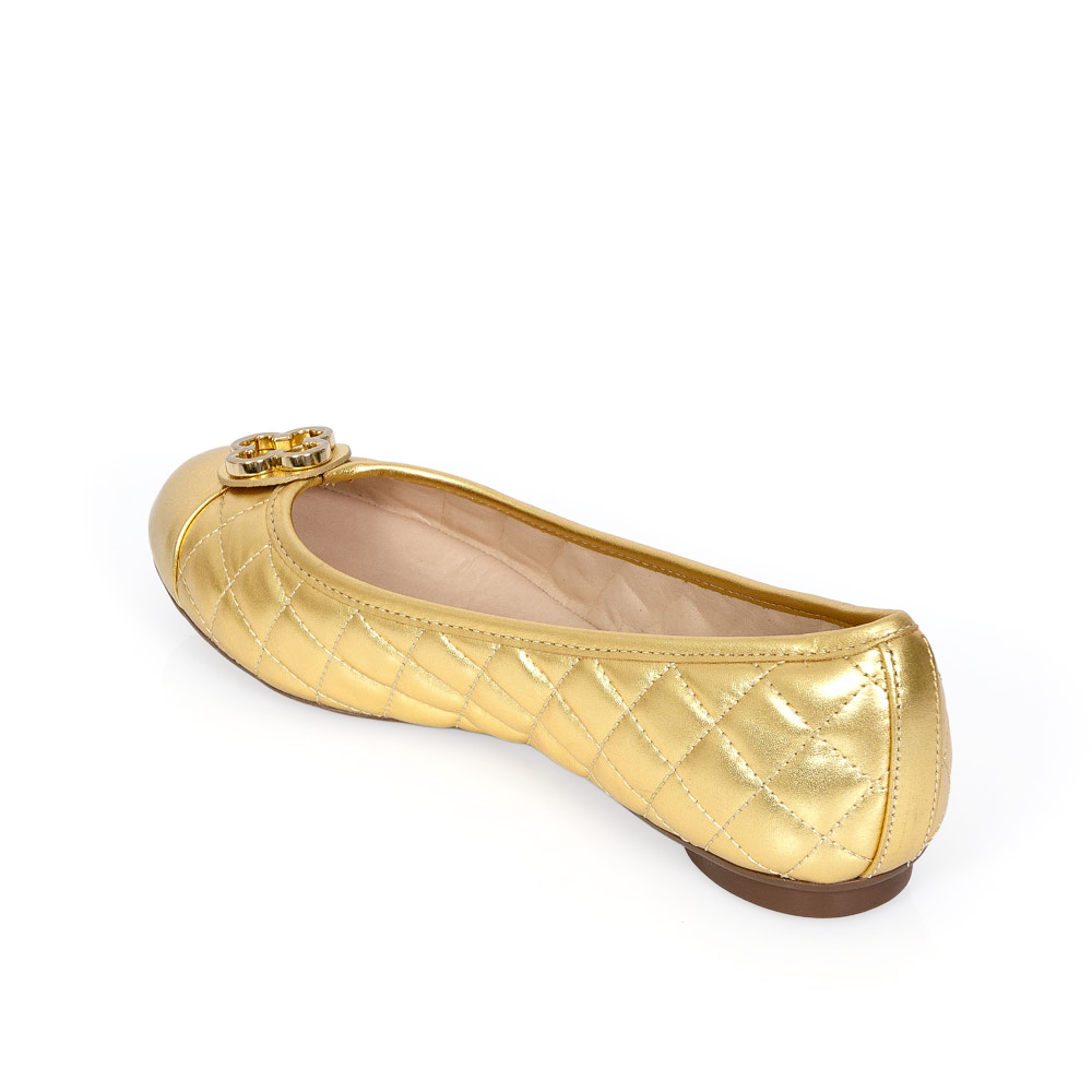 SAPATILHA CATHERINE VINTAGE DOURADA METALIZADA DE COURO MATELASS&Ecirc; image number 2
