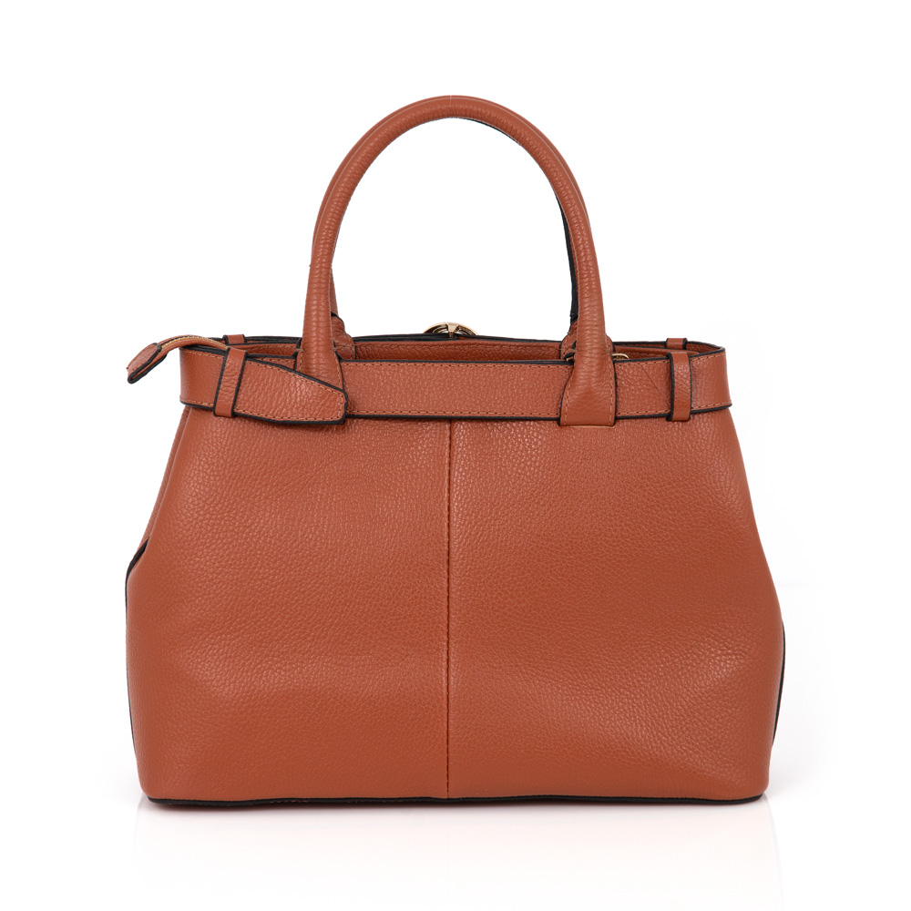 BOLSA MÉDIA CARAMELO DE COURO TOTE image number 4