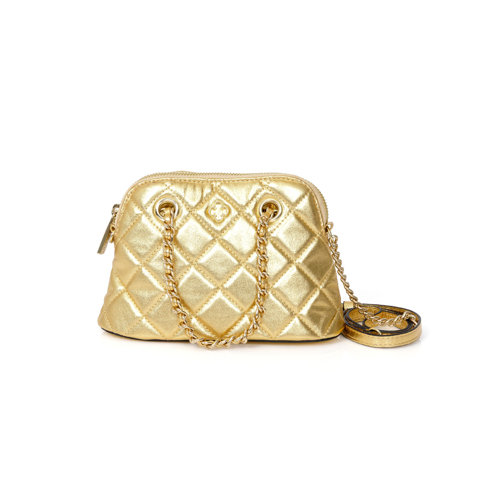 BOLSA TIRACOLO DOURADA DE COURO MATELASSÊ SHOULDER BAG image number 3