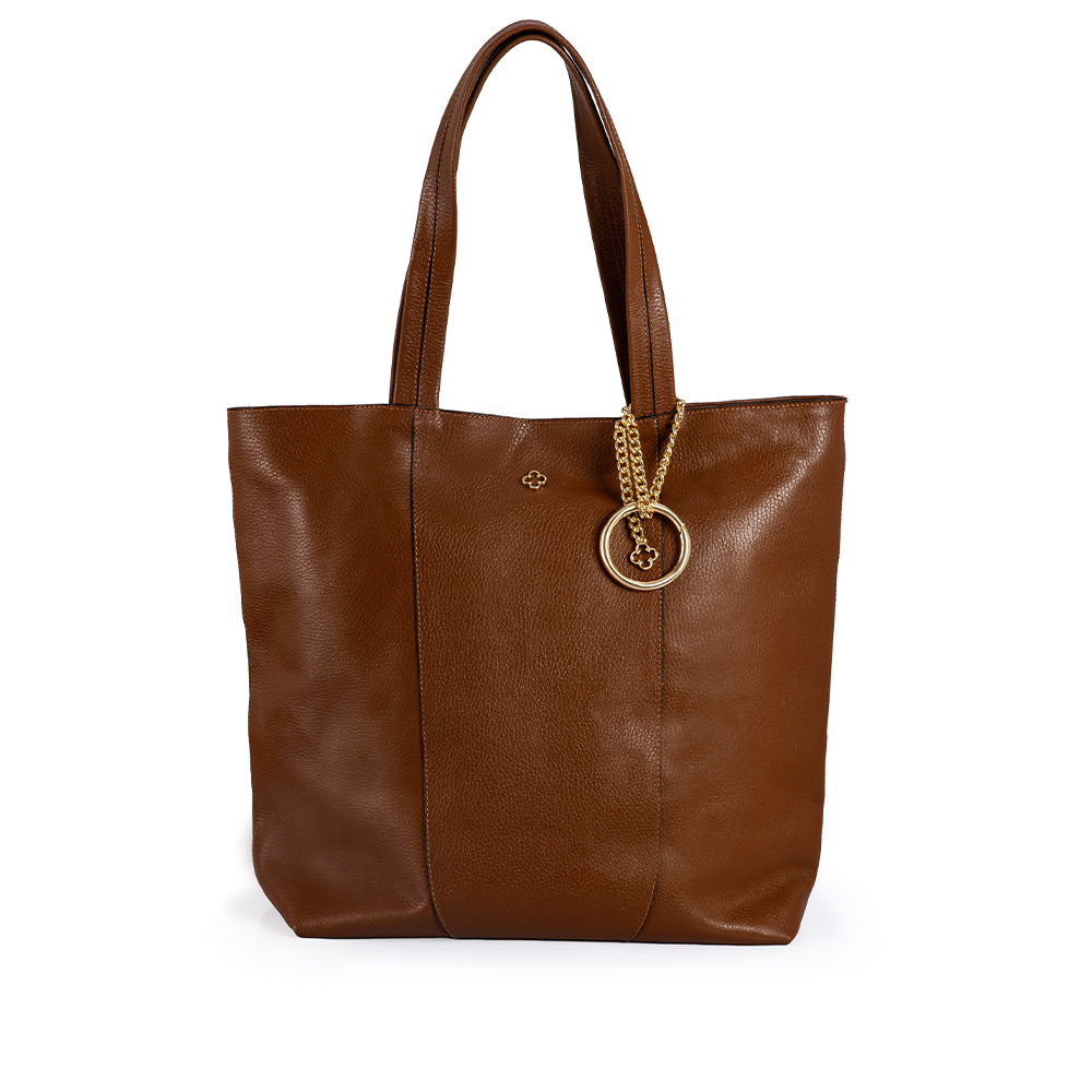 BOLSA MARROM DE COURO SHOPPER VIRA BUCKET image number 0