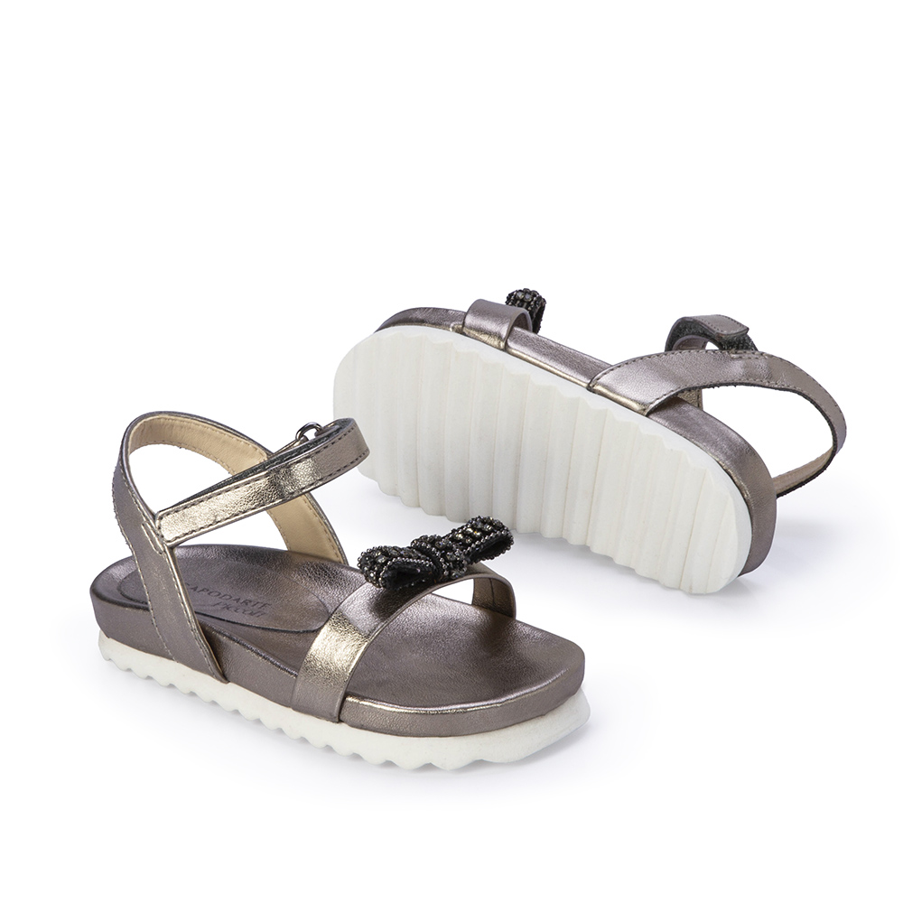 SANDÁLIA PAPETE BEBÊ PRATEADA COM VELCRO image number 3