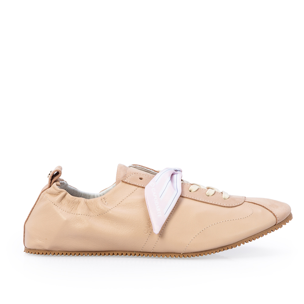 T&Ecirc;NIS FEMININO NUDE SEDA DE COURO BALLERINA SNEAKERS image number 0