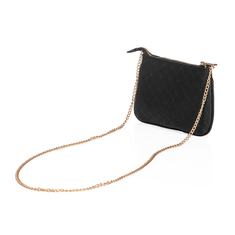 BOLSA PEQUENA PRETA ALÇA CORRENTE MONOGRAMA ELENA image number 1