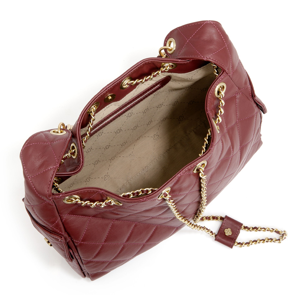 BOLSA SHOPPER BORDÔ DE COURO MATELASSÊ COM ALÇA CORRENTE image number 4