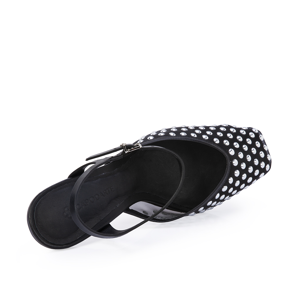 SCARPIN SALTO MÉDIO TELA PRETO image number 4