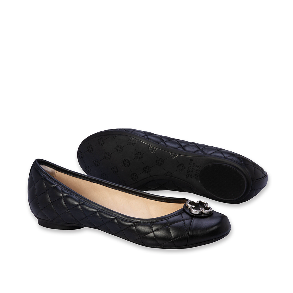 SAPATILHA CATHERINE COURO PRETA MATELASS&Ecirc; image number 3