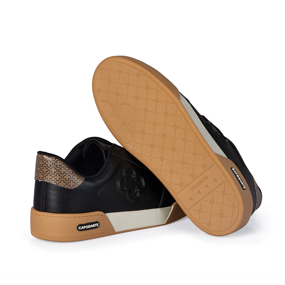 T&Ecirc;NIS FEMININO PRETO DE COURO AMARRA&Ccedil;&Atilde;O image number 2