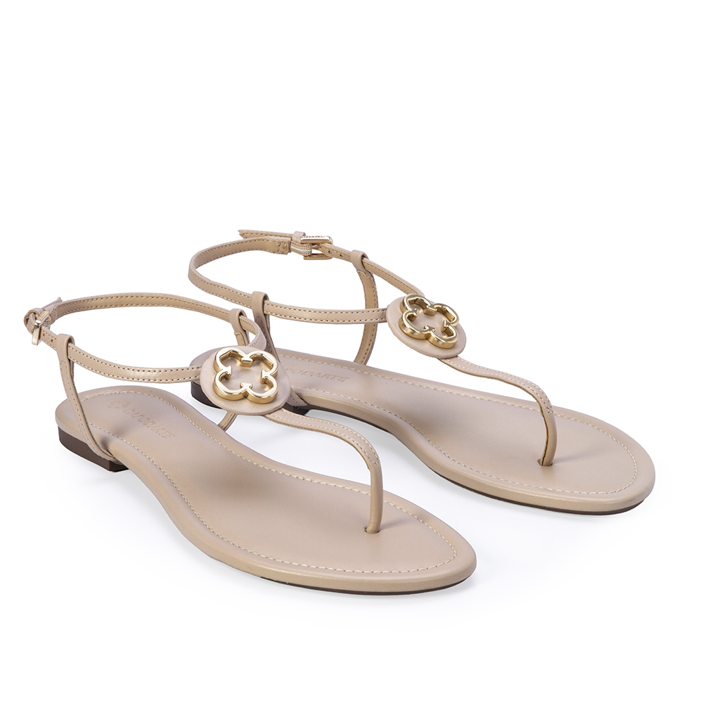 SAND&Aacute;LIA RASTEIRA DE COURO NUDE SEDA image number 1