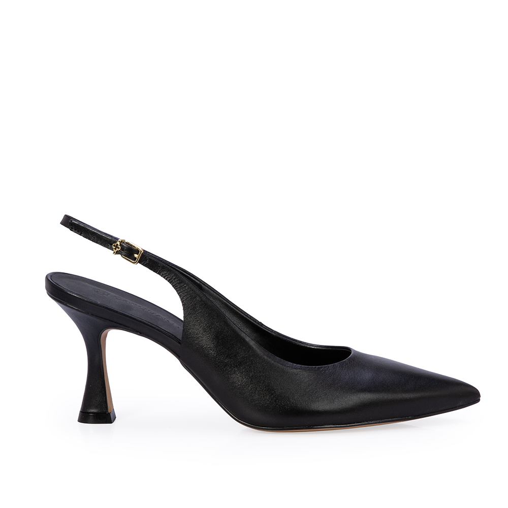 SCARPIN SLINGBACK PRETO DE COURO image number 0