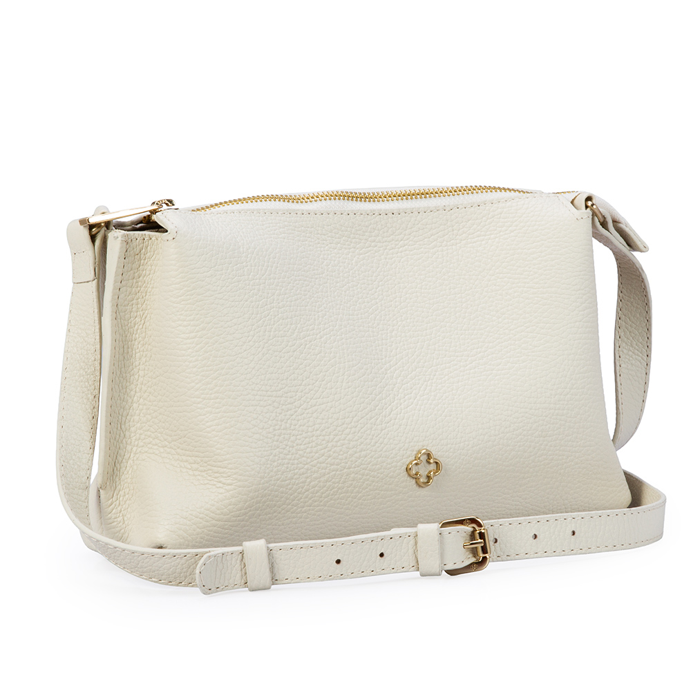 BOLSA PEQUENA BRANCA DUNA DE COURO SHOULDER BAG image number 3