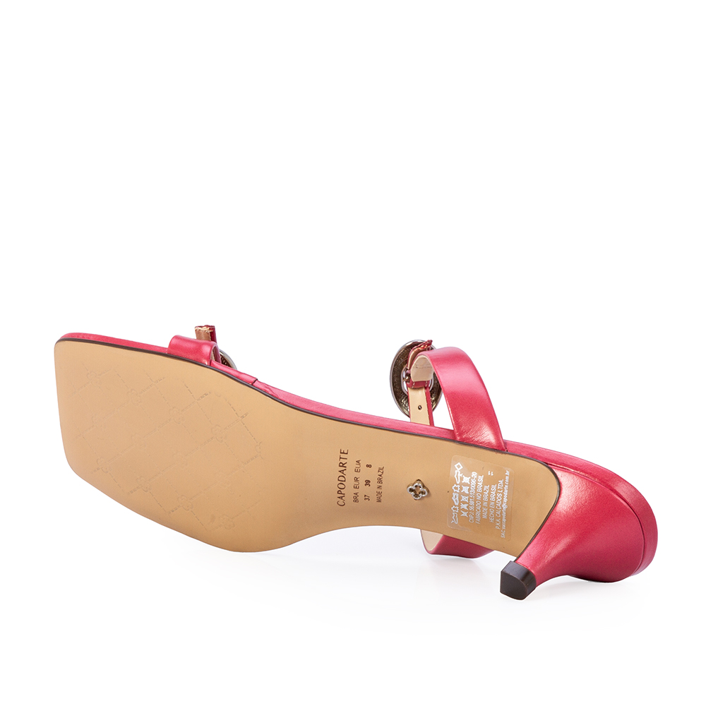 MULE ROSA MAGN&Oacute;LIA DE COURO COM FIVELAS image number 3