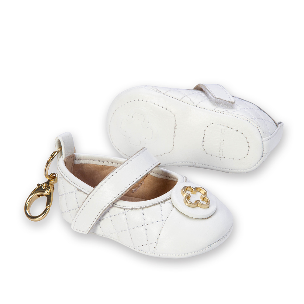 SAPATILHA RN BRANCA DE COURO MATELASS&Ecirc; COM VELCRO CATHERINE image number 3