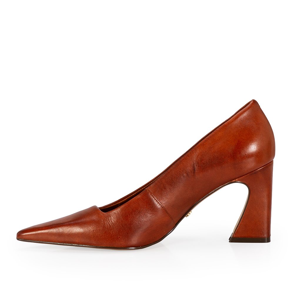 SCARPIN SALTO ALTO COURO CRU/CAMEL image number 2