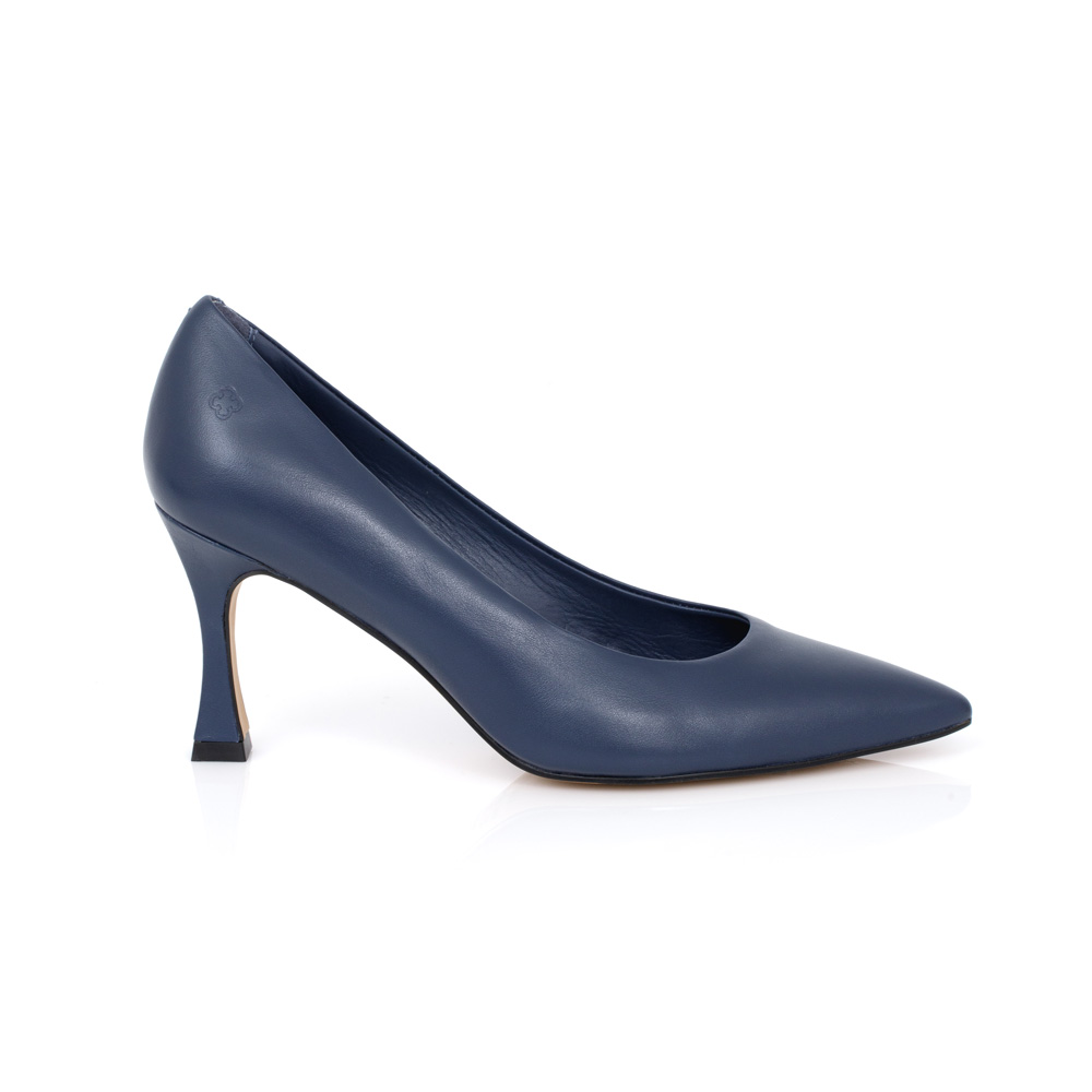 SCARPIN BICO FINO DE COURO MARINHO AZZURRO image number 0