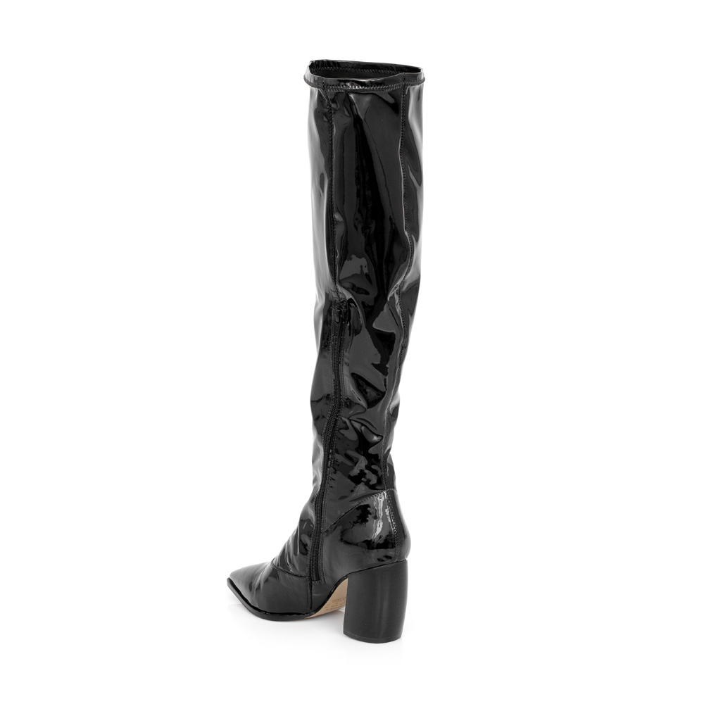 BOTA OVER PRETA VERNIZ SALTO BLOCO image number 2