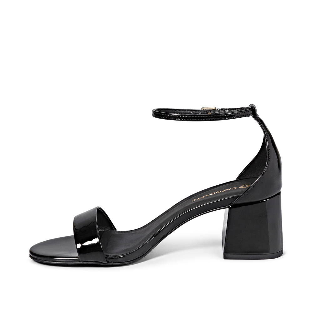 SAND&Aacute;LIA SALTO BLOCO PRETA TIRA VERNIZ image number 2