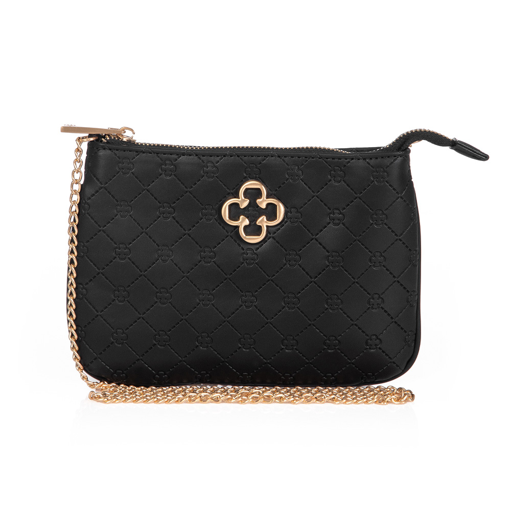 BOLSA PEQUENA PRETA AL&Ccedil;A CORRENTE MONOGRAMA ELENA image number 0