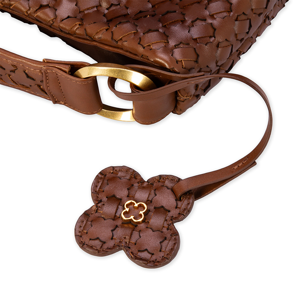 BOLSA GRANDE MARROM DE COURO TRESS&Ecirc; HOBO image number 3