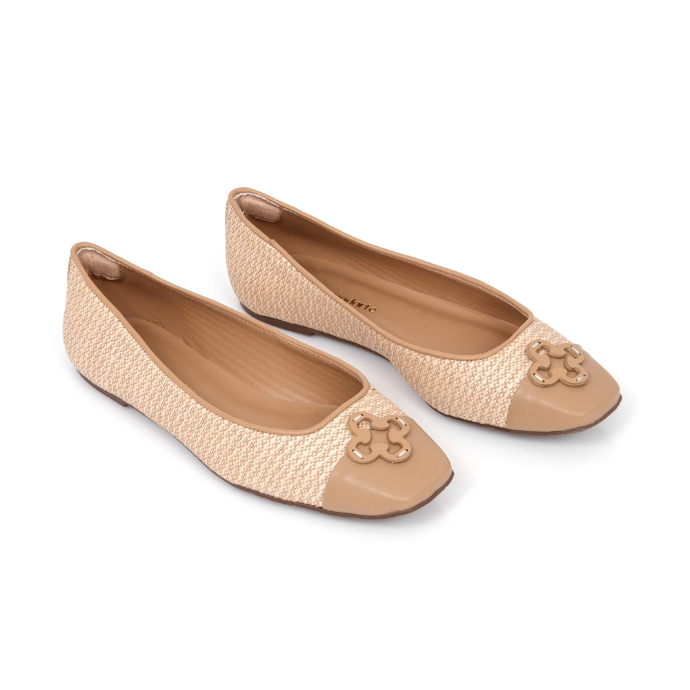 SAPATILHA BICO QUADRADO BEGE NATURALE CRU image number 1