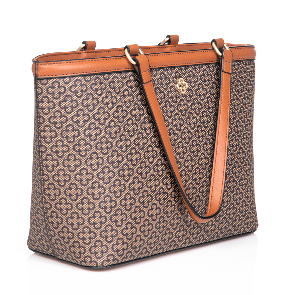 BOLSA M&Eacute;DIA BEGE MONOGRAMA SHOPPER image number 3