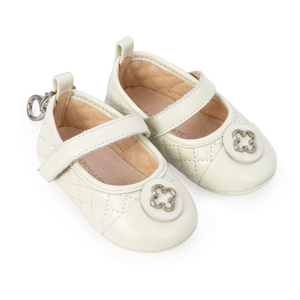 SAPATILHA BEBÊ RN BRANCA DE COURO CATHERINE image number 1