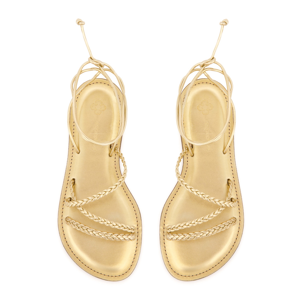 SAND&Aacute;LIA RASTEIRA DOURADA AMARRA&Ccedil;&Atilde;O TRAN&Ccedil;ADA image number 4