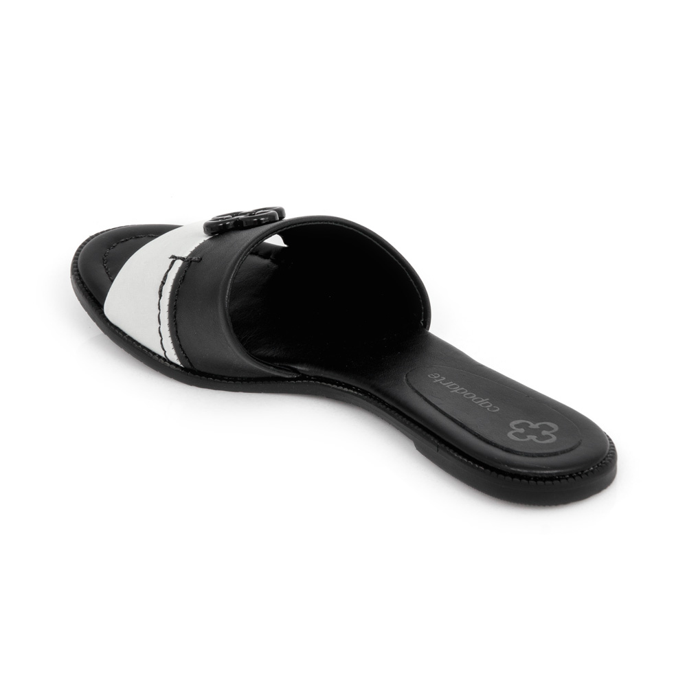 CHINELO PRETO E BRANCO RASTEIRA COURO image number 2