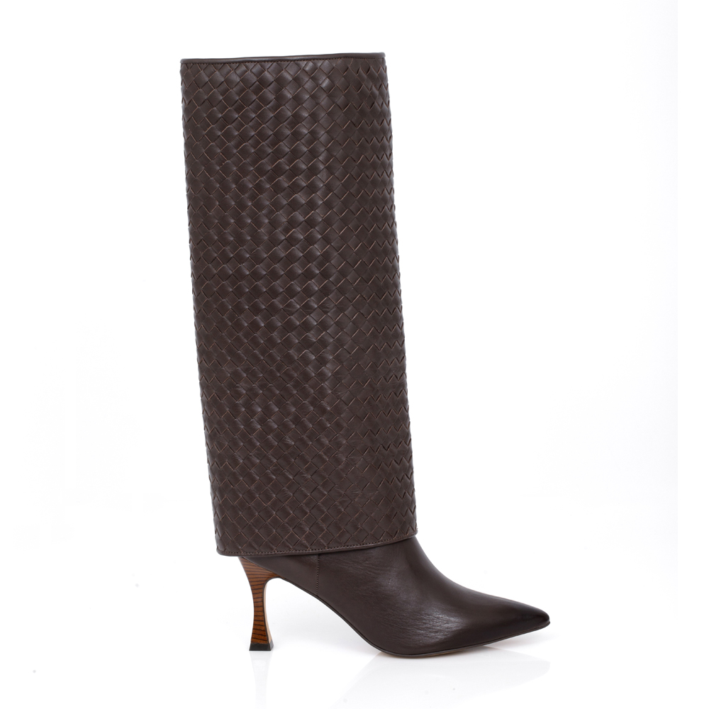 BOTA CANO LONGO DE COURO MARROM TOBACCO image number 0