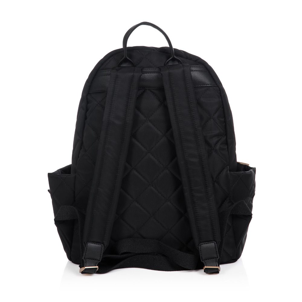 MOCHILA FEMININA PRETA NYLON MATELASSÊ image number 2