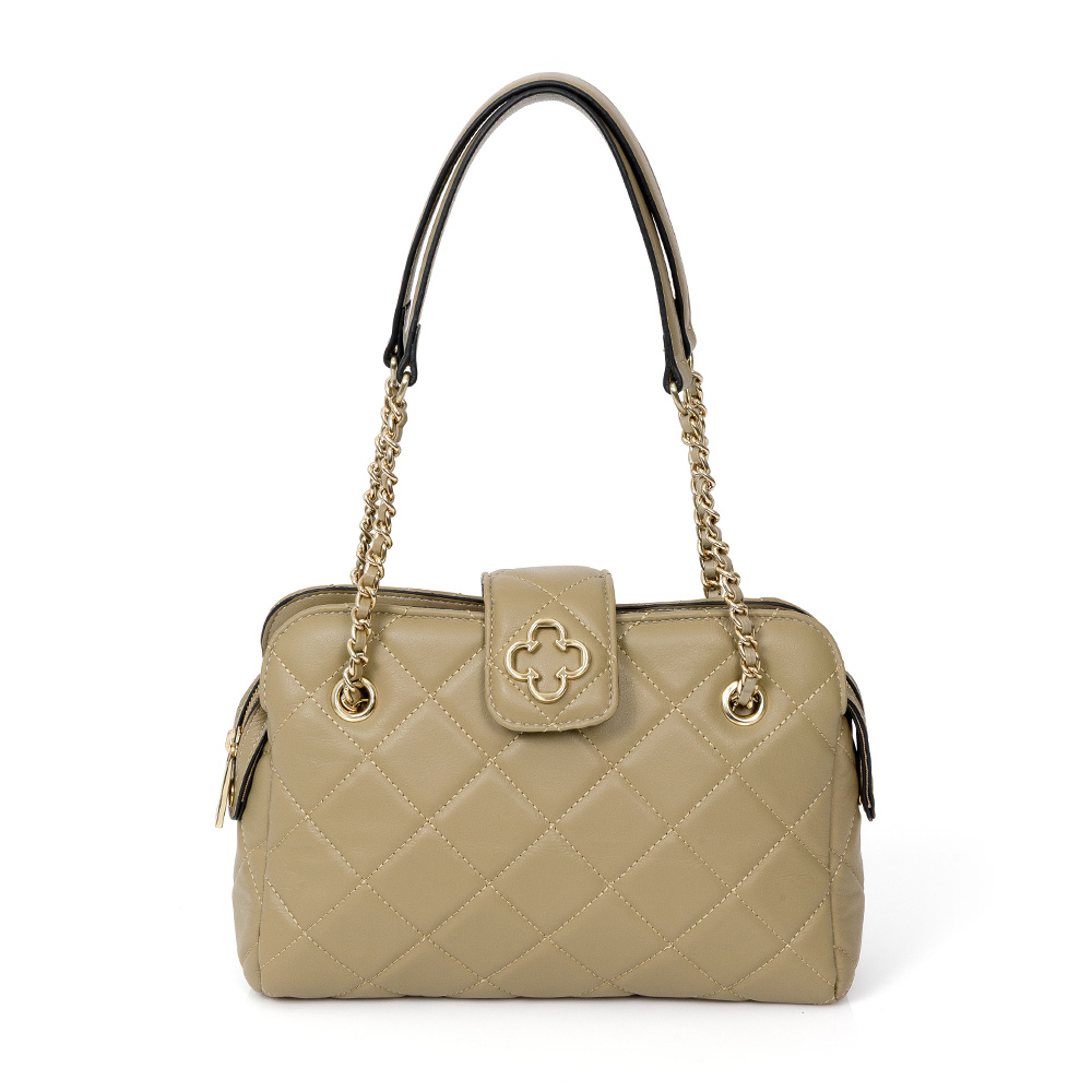 BOLSA M&Eacute;DIA VERDE ALBERO DE COURO MATELASS&Ecirc; SHOULDER BAG image number 0