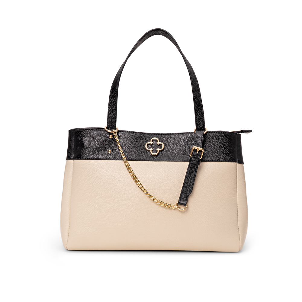 BOLSA BEGE VANILLA DE COURO SHOPPER image number 0