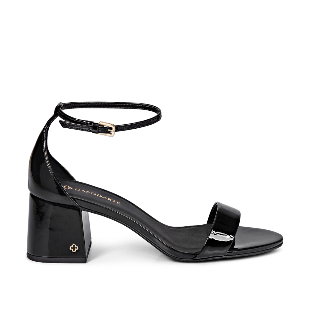 SAND&Aacute;LIA SALTO BLOCO PRETA TIRA VERNIZ image number 0