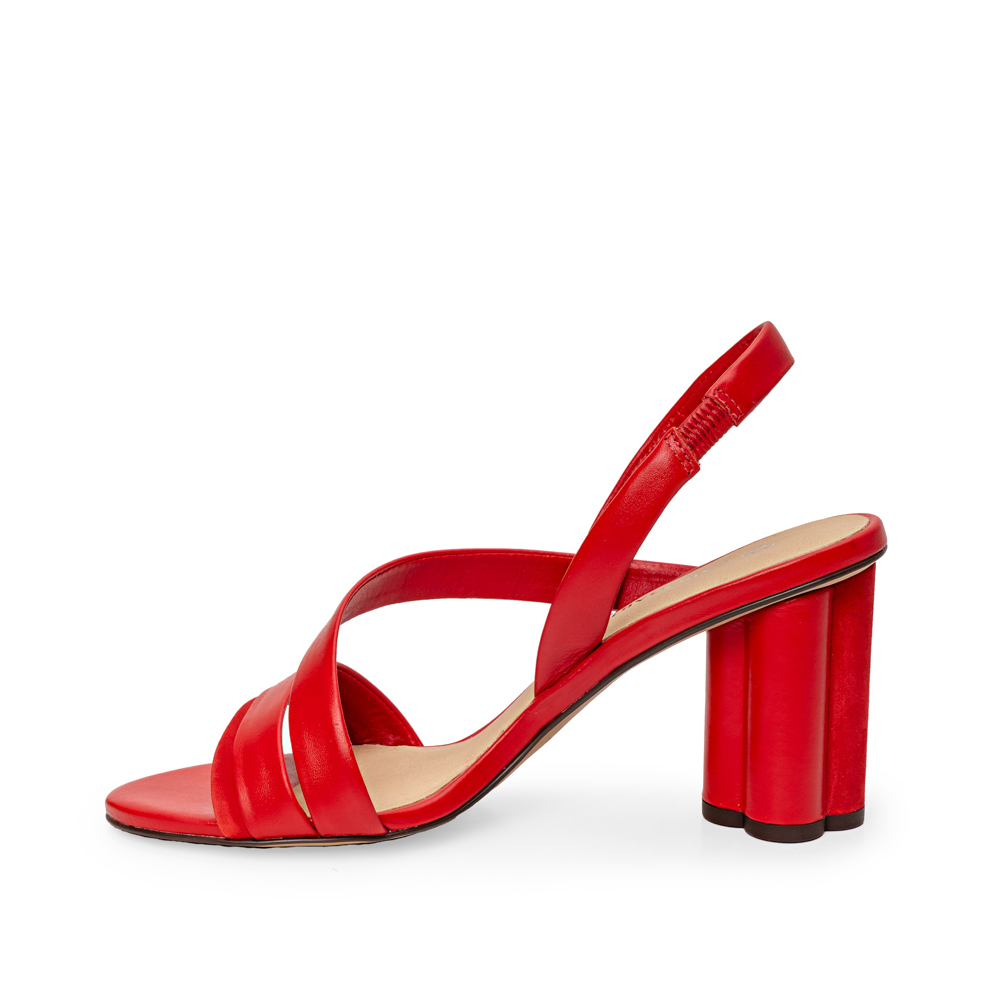 SAND&Aacute;LIA SALTO GROSSO VERMELHA RUBI DE COURO NOBUCK image number 2