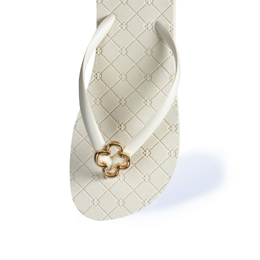 CHINELO DE DEDO BEGE VANILLA MONOGRAMA LOGO DOURADO image number 3