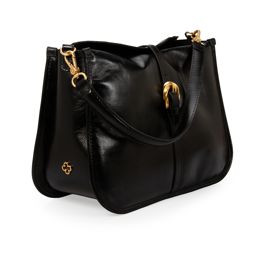 BOLSA COURO HOBO PRETA image number 3