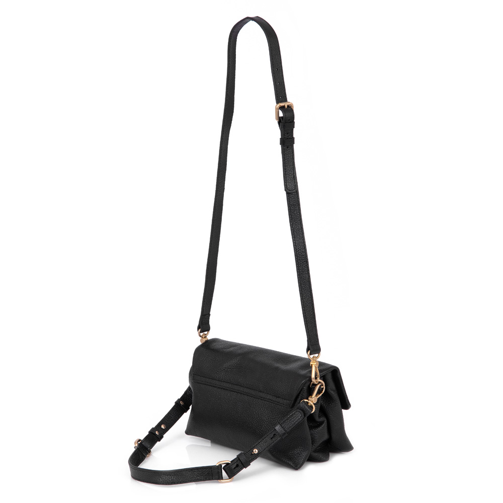 BOLSA PRETA DE COURO SHOULDER BAG image number 3