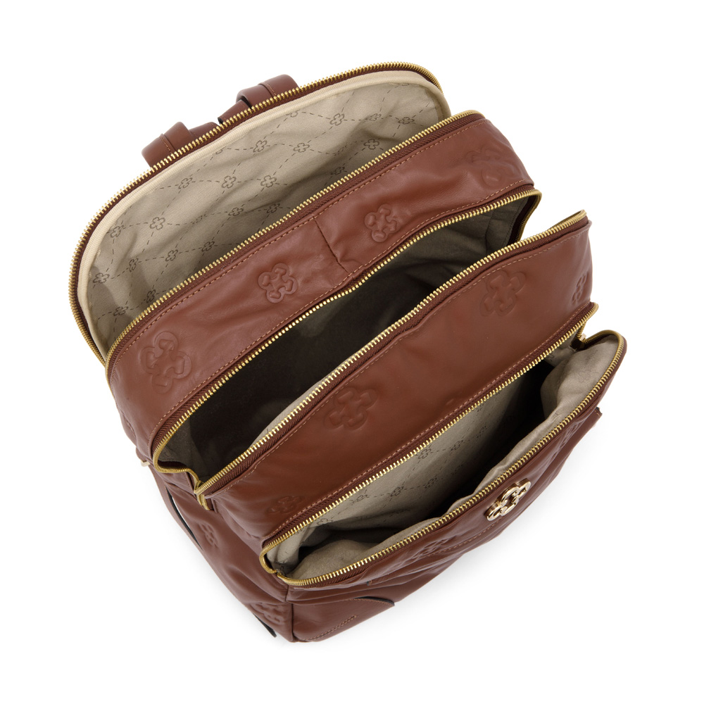 MOCHILA FEMININA DE COURO MARROM BOLSOS Z&Iacute;PER image number 4