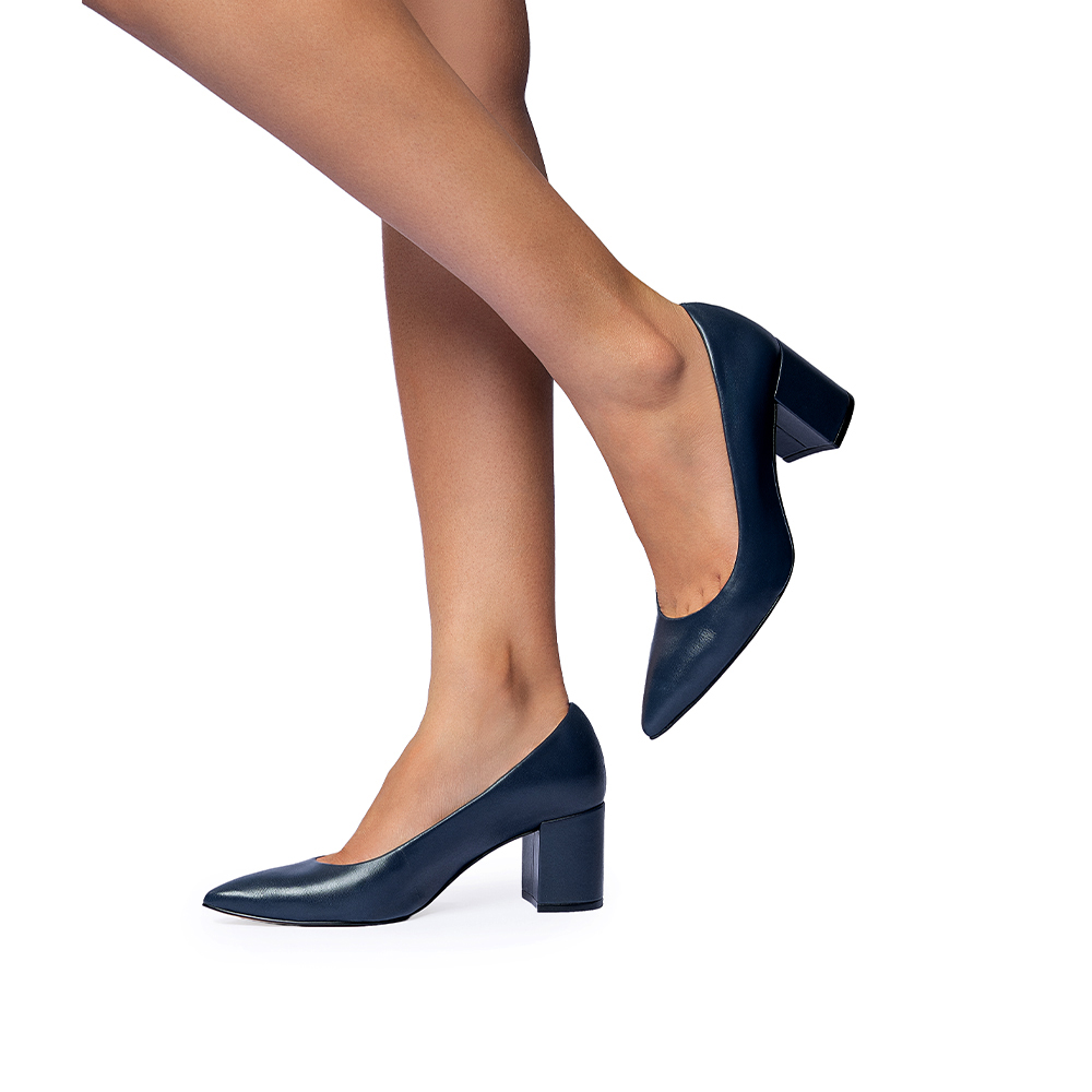 SCARPIN SALTO BLOCO MARINHO AZZURRO DE COURO image number 1