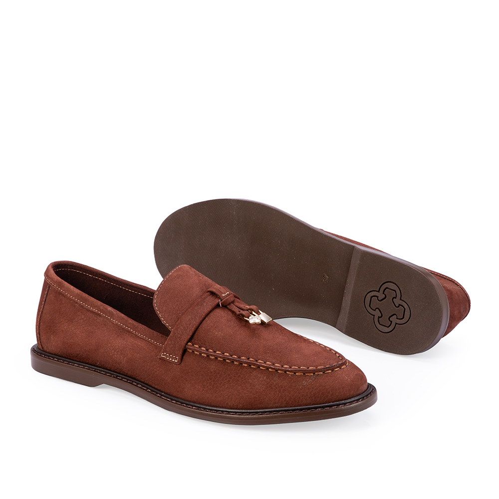 LOAFER MOCASSIM MARROM &Eacute;BANO DE COURO NOBUCK image number 3