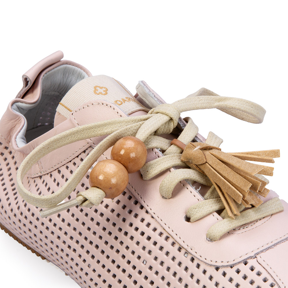 T&Ecirc;NIS FEMININO ROSA PE&Ocirc;NIA DE COURO VAZADO COM EL&Aacute;STICO image number 4