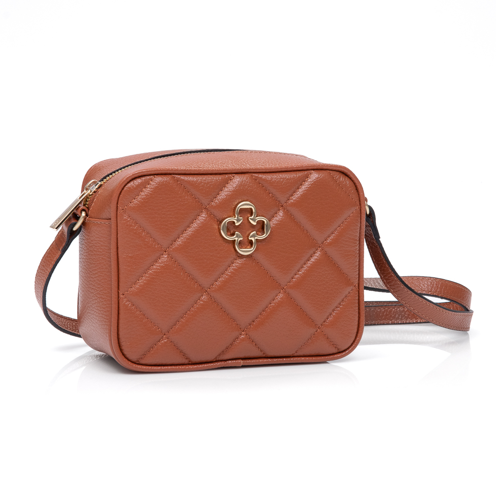 BOLSA PEQUENA TIRACOLO COURO CARAMELO image number 1