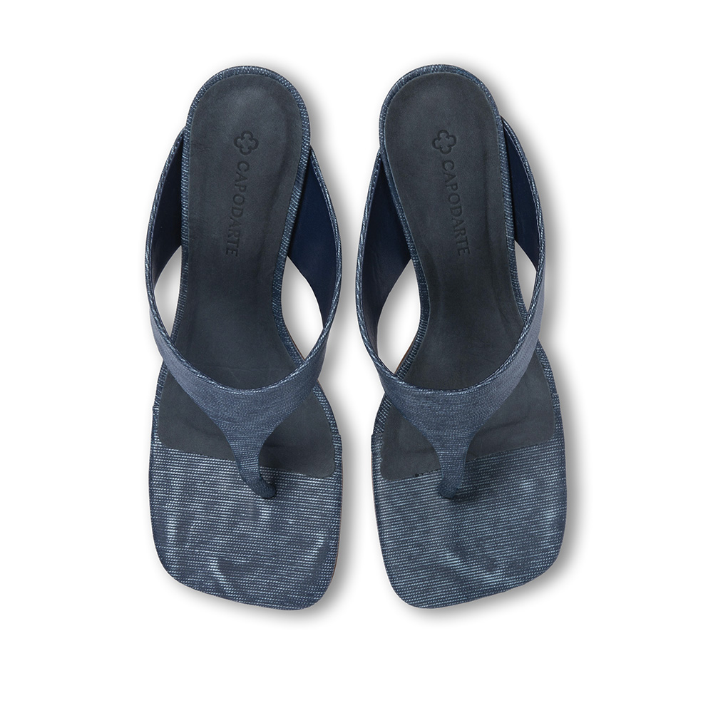 MULE DE COURO SALTO ALTO AZUL image number 4