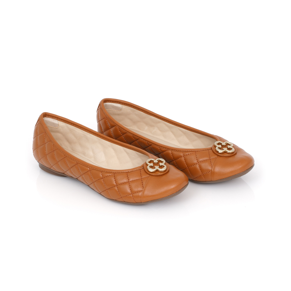 SAPATILHA CATHERINE VINTAGE DE COURO CARAMELO CAMEL MATELASSÊ image number 1